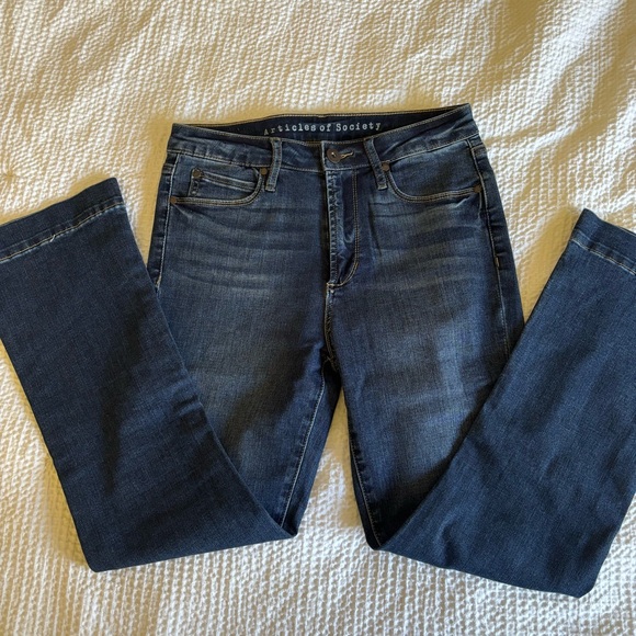 Articles Of Society Denim - Articles Of Society Dark Wash Straight Leg Jeans